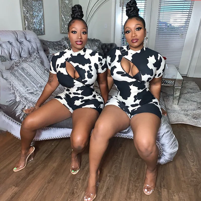 

CS2030 Women new arrival hollow out new design rompers bodycon hollow out zipper jumpsuits, Multi