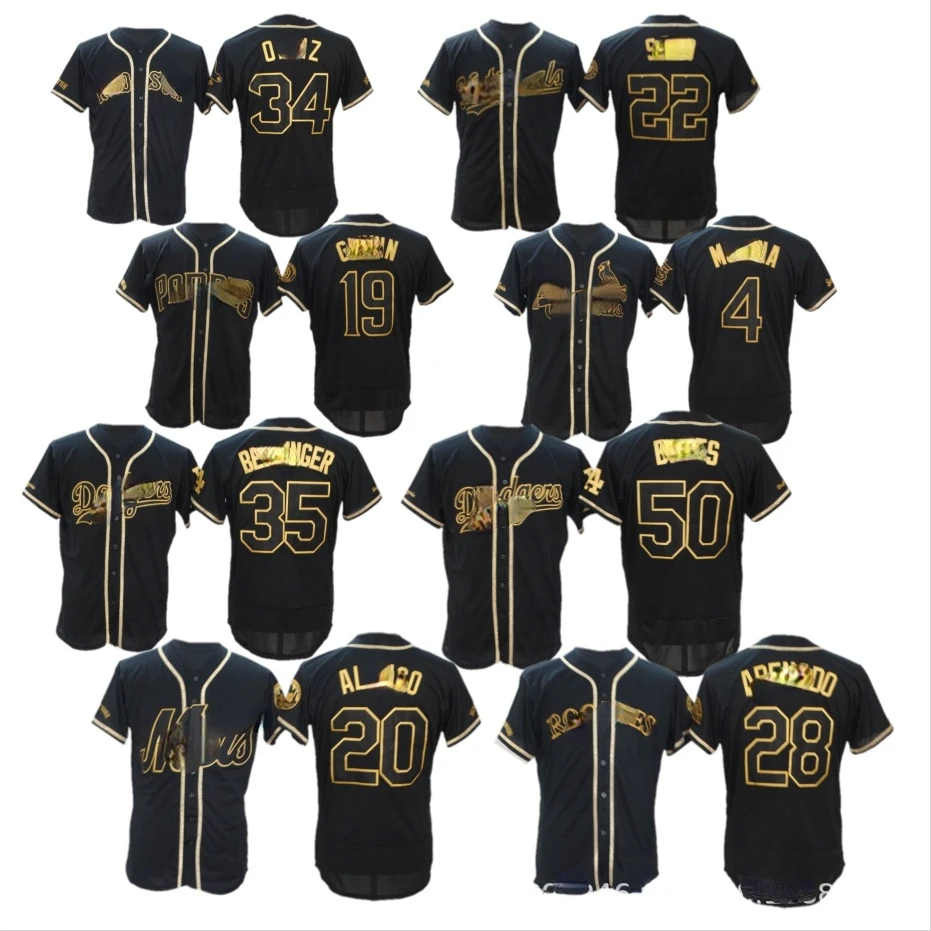 

New black retro gold version Los Angeles Philadelphia embroidery men baseball jersey