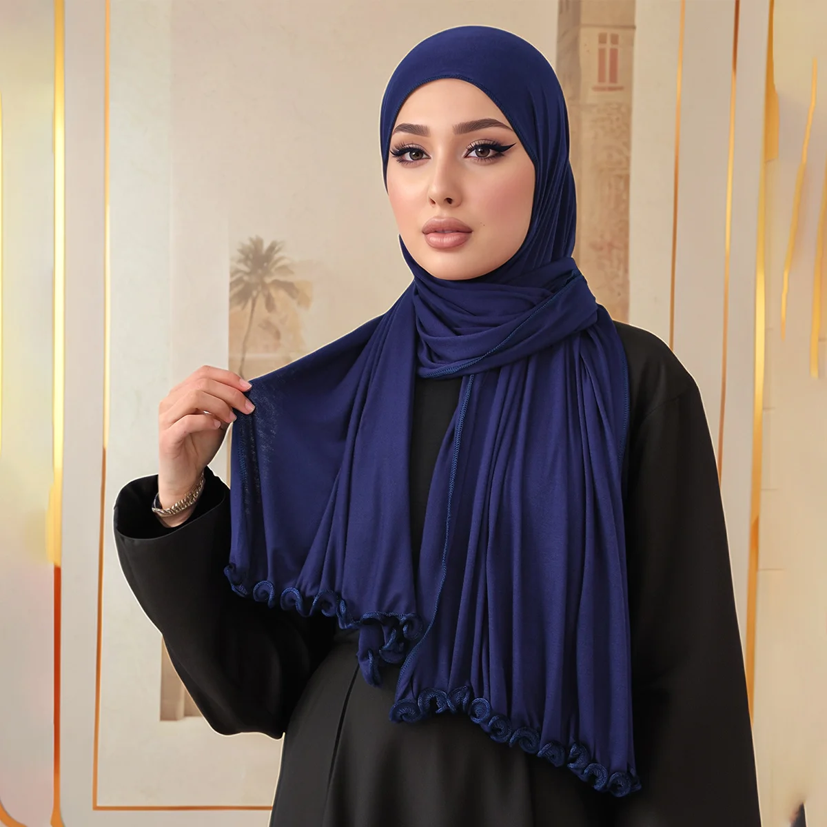 Cotton Frilled Headscarf