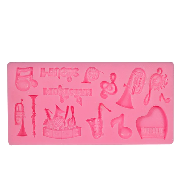 

Musical Instruments DIY 3D Fondant silicone cake cookie Chocolate mold, Pink