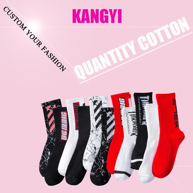 

OEM fashion dress socks Custom logo mens basketball socks design white black 100% cotton bamboo crew sport socks for elite man