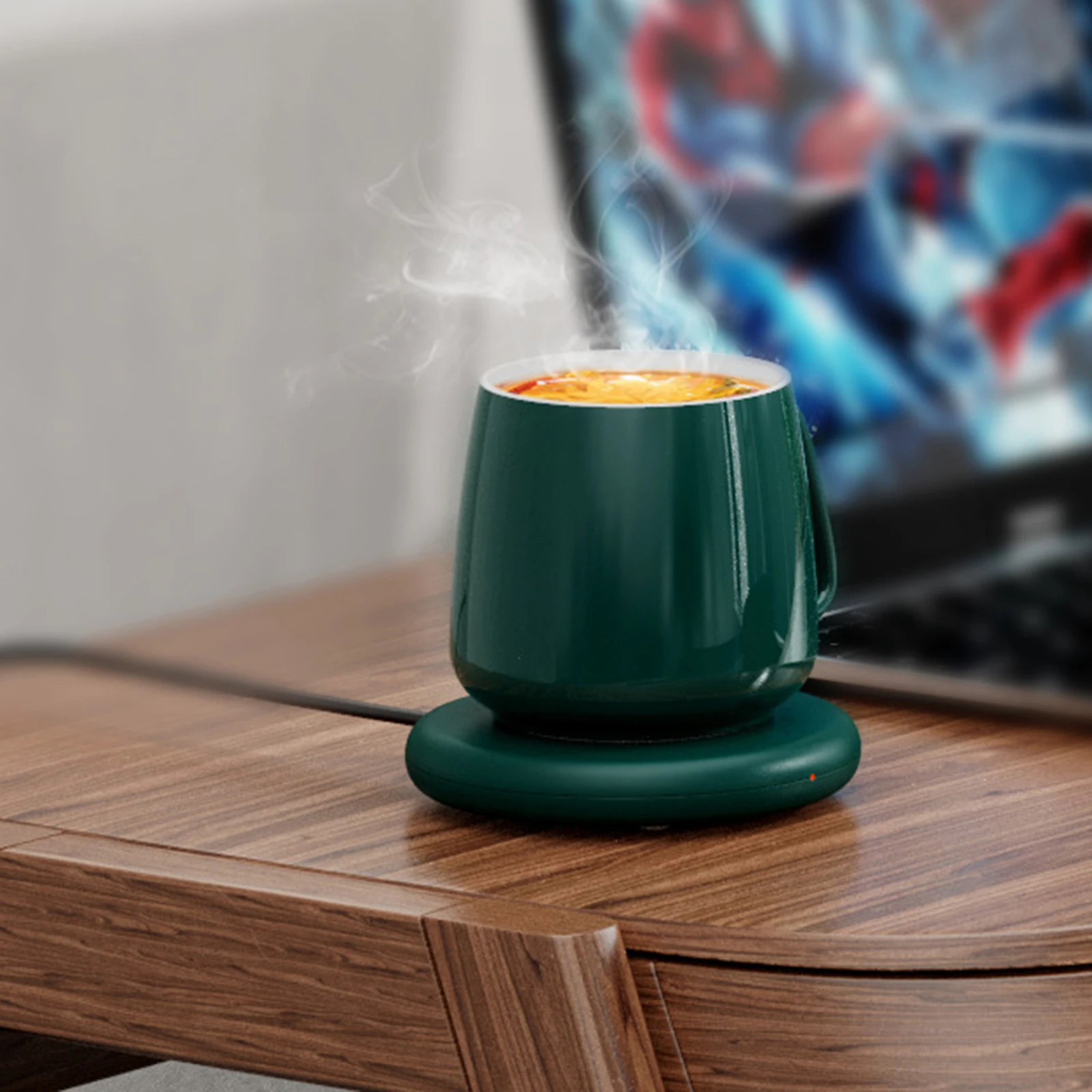 

USB Cup Warmer Beverage Mug Pad Heater Keep Drink Warm Milk Tea Coffee Glass Coaster Heater for Home Office 3 Colors, As picture