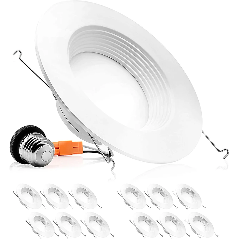Worbest 6 Inch LED Recessed Downlight Baffle Trim, Dimmable 10W 3000K Warm White, Wet Rated, Simple Retrofit Installation For UL