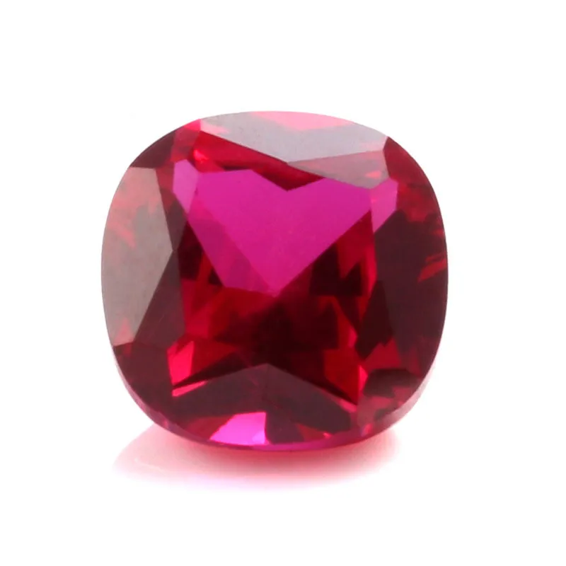 

Top Quality 5#Ruby stone cushion shape 8x8mm 10x10mm synthetic ruby corundum gemstone, 3# 5# 8#