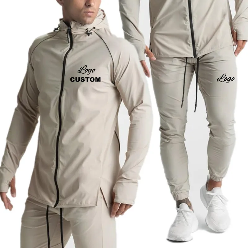 

Men joggers suits outdoor sportswear gym sweatsuit 2 piece jogger set custom tracksuit for men