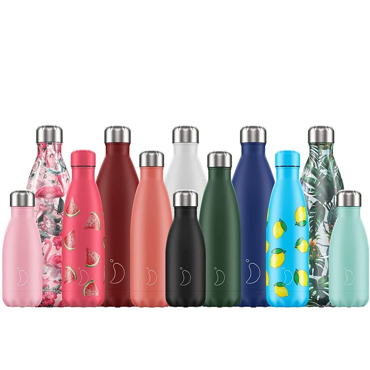 

Custom logo 500ML double wall insulated Cola shape cold water bottle outdoor stainless steel flasks in beautiful plating, Customized color