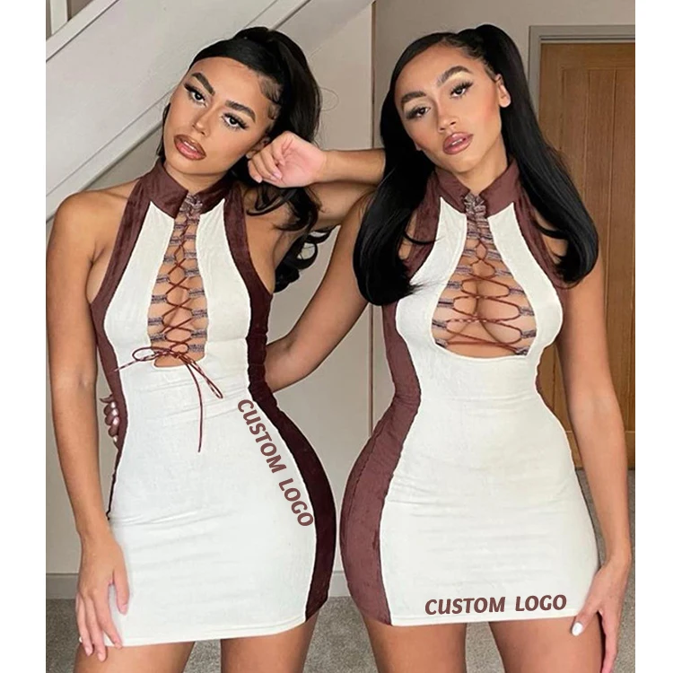 

Free shipping High Quality Sexy Women bandage sexy Mini Sleeveless Bodycon Dress