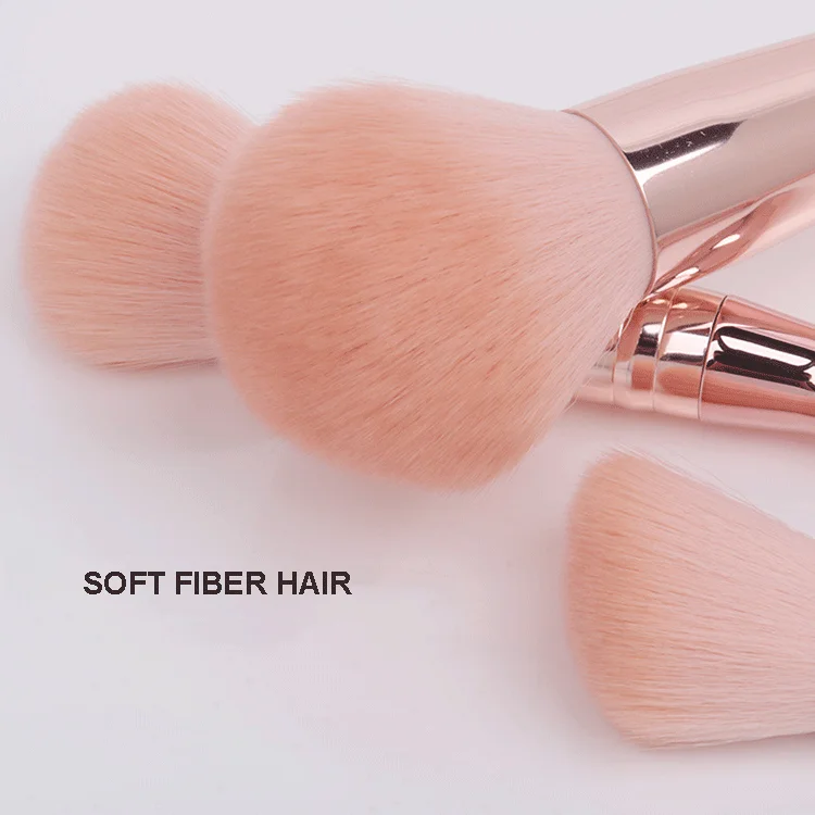 2020 Private Label Custom OEM Taklon 12pcs Rose Gold Makeup Brush Set