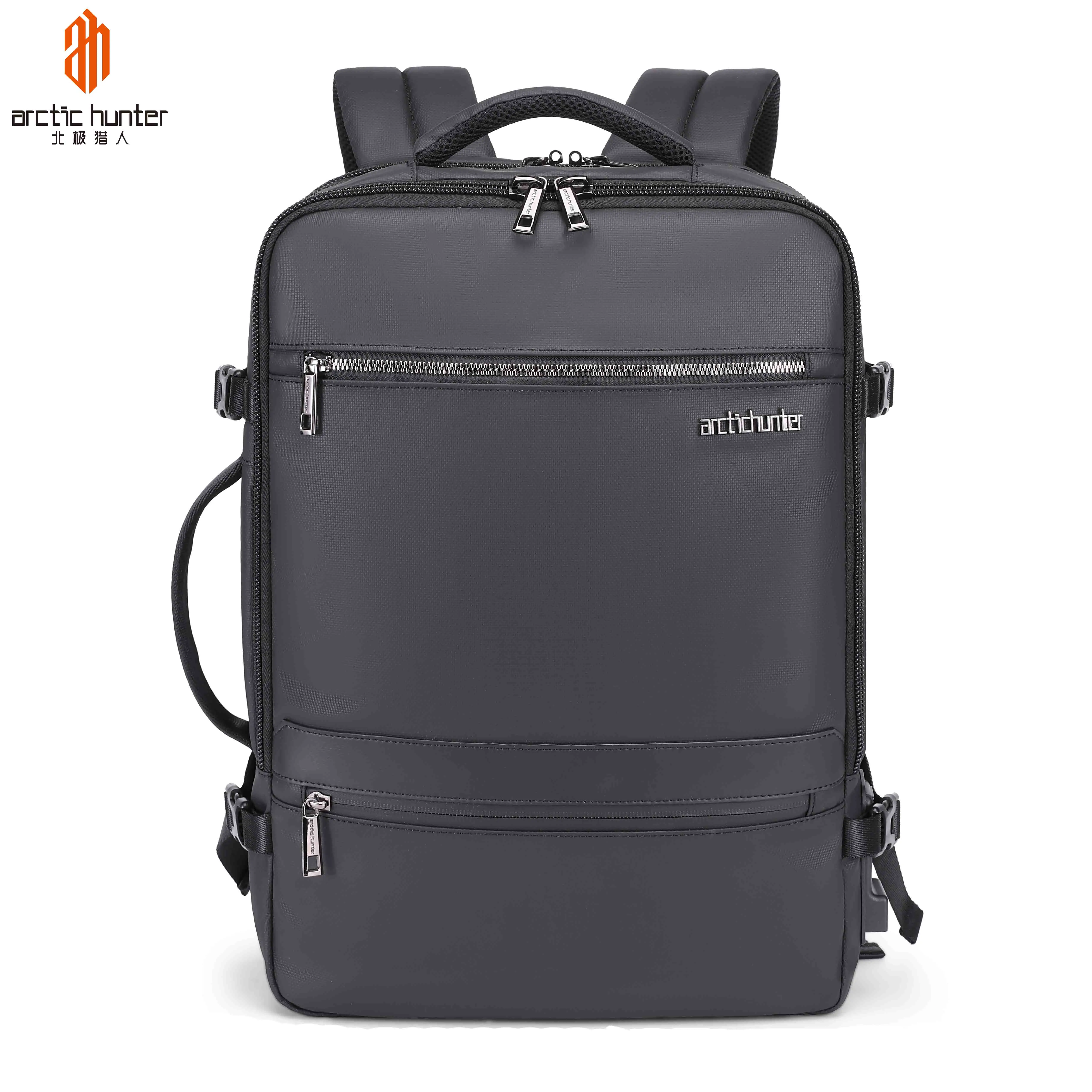 

2020 Arctic Hunter Wholesale Travel Waterproof Laptop USB Charge Backpack Bag Rucksack, Black,dark grey,light grey