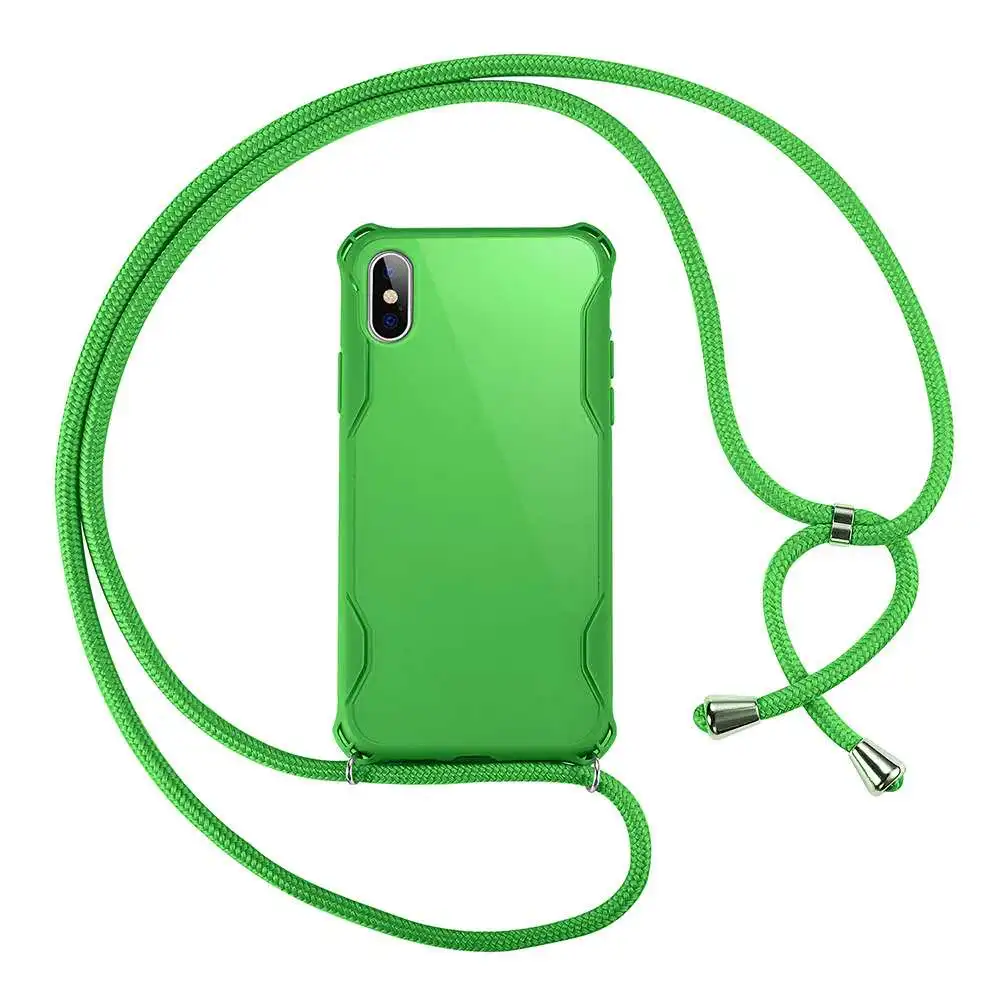 

Luxury Lanyard Crossbody Tpu Phone Back Cover Case With Wrist Strap For iPhone 12 pro Max, Colors case with colors strap