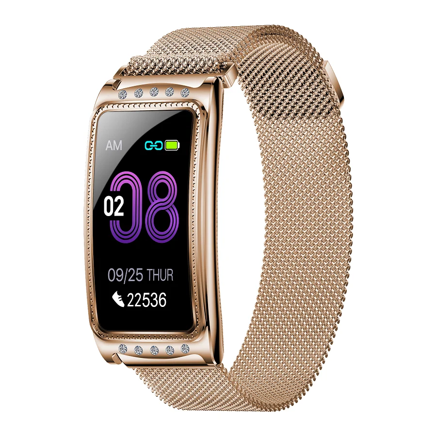 

2022 Hot F28 Female Smart Watch Heart Rate Blood Pressure Blood Oxygen Smart Bracelet Waterproof IP68 Smartwatch For Women, Gold silver blue