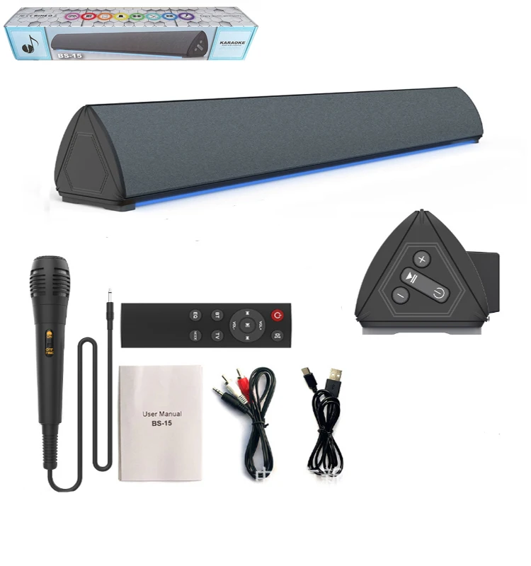 

Sound Bar with Built-in Subwoofer 3D Surround Sound Speaker Sound Bar for TV with Blue Wireless speaker Soundbar with microphone