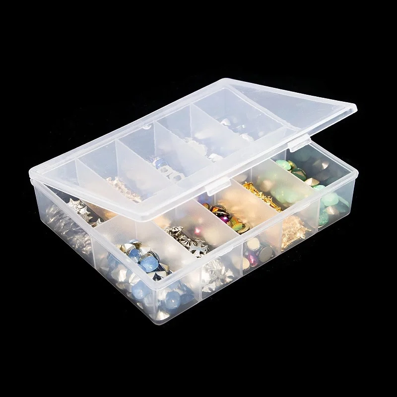 

Professional Nail Supplier Beauty Tools 10grids Plastic Empty Nail Jewelry Decoration Storage Box