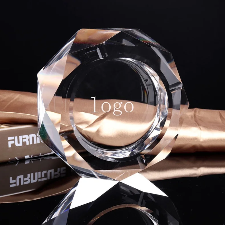 

2021 private logo custom cigar crystal glass ashtray retail ashtray, Clear
