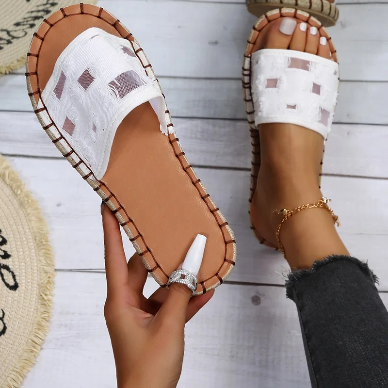 

Summer Women Flat Slippers Soft Rubber Slides Casual Slippers For Ladies
