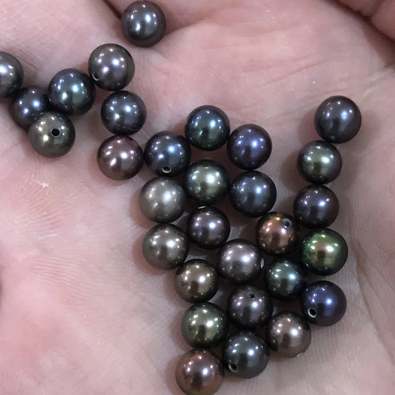 Wholesale Black Freshwater Pearl,Round,Good Luster,Very Clean Surface ...