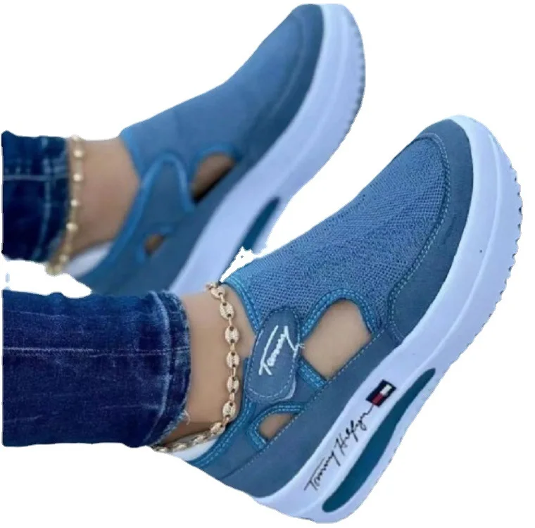 

NEW Women Vulcanized Sneakers Platform Solid Color Flats Ladies Shoes Casual Breathable Wedges Walking Sneakers Zapatillas Mujer, 4 colors