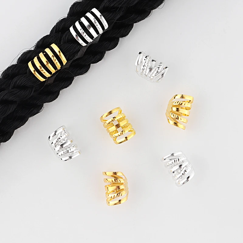 

1piece braids clip hair beads loc jewelry accessories for hair, Silver,gold