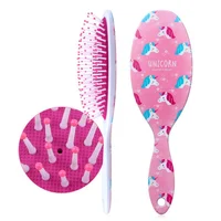 

Custom ABS Plastic Children Kids Uniorn Paddle Hair Brush UV Printing Pattern Paddle Hair Brush