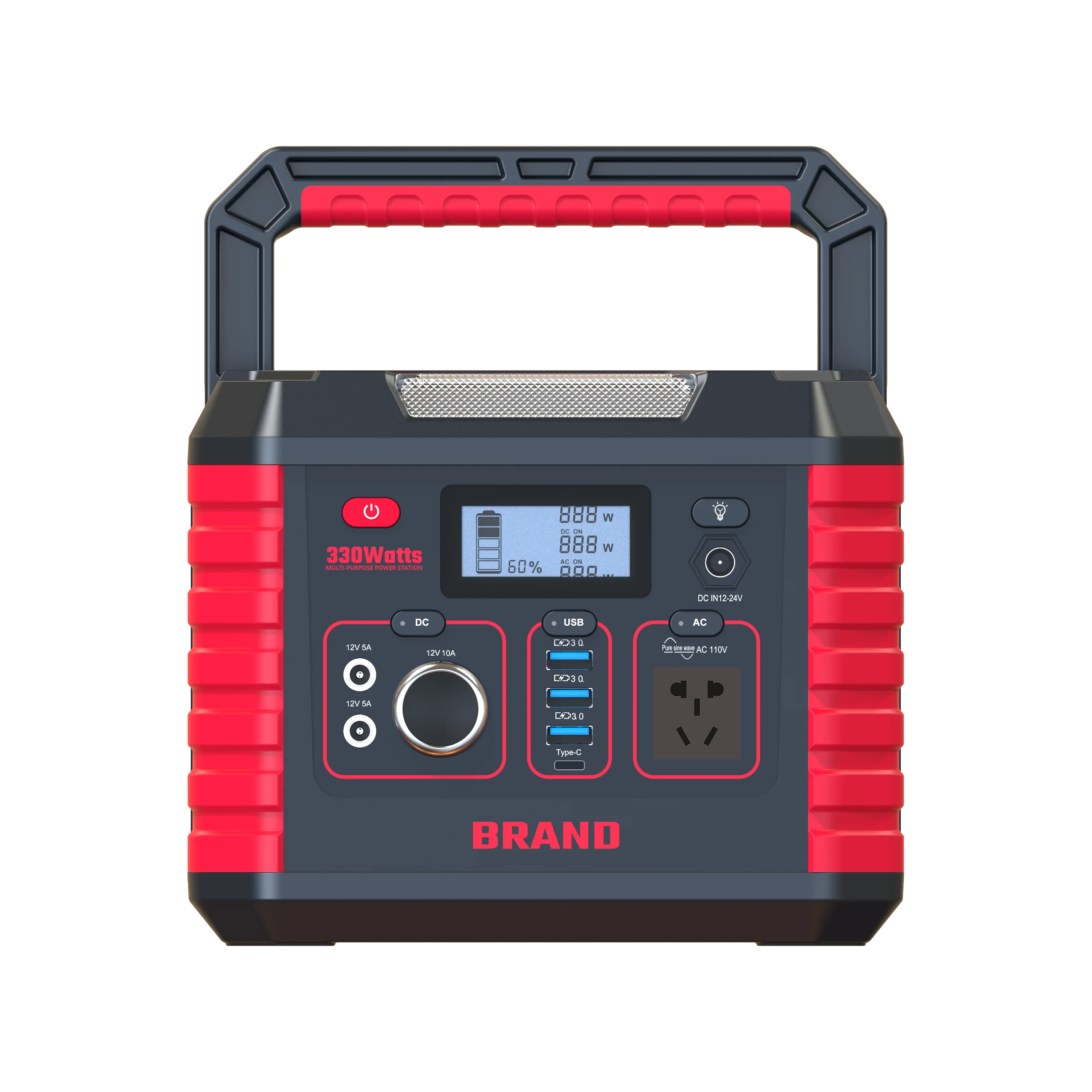 

PD60W QC3.0 DC AC Fast Charge 330W Power Station Outdoor Lifepo4 Power Station With Safe European Socket 110V