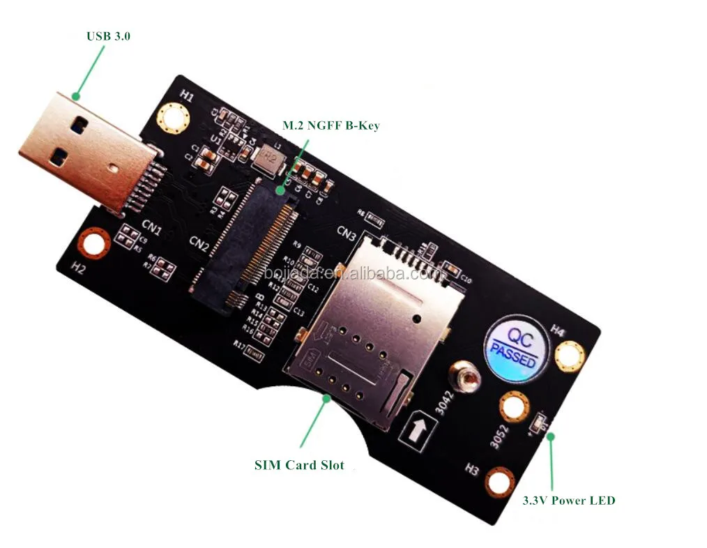 Usb 3.0 Ngff M.2 Key B Slot Wireless Module Adapter With Sim Card Slot For 3042 3052 5g 4g Lte Gsm Modem - Buy Usb M.2 Key B