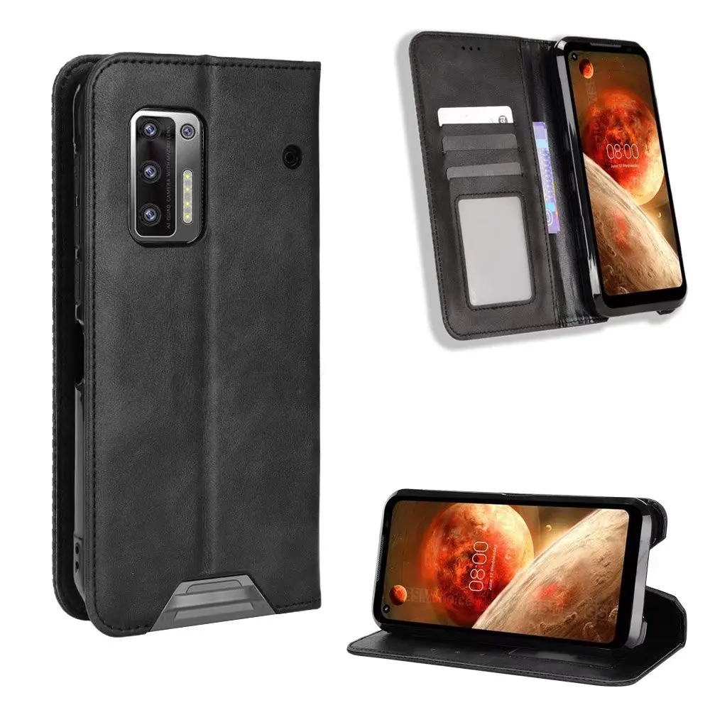 

Retro Flip Wallet Leather Case Cover For Doogee S97 pro, As pictures