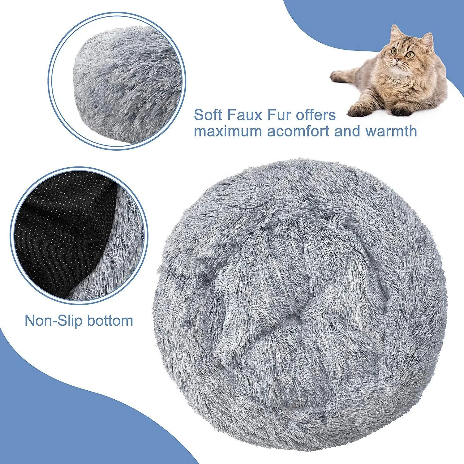 
Eases Anxiety Relax Portable Raised Luxury Dog Bed, Custom Washable Bed for Dog 