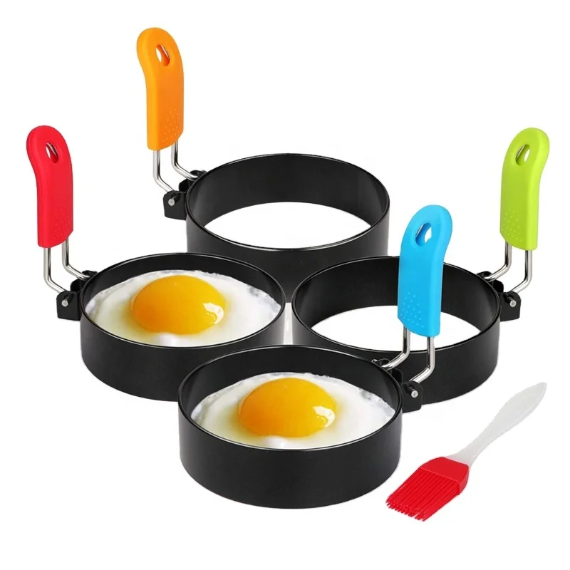 

Color hot kitchen quick stainless steel non stick fried egg model ring boiled egg pan ring 4-ring fried egg pan