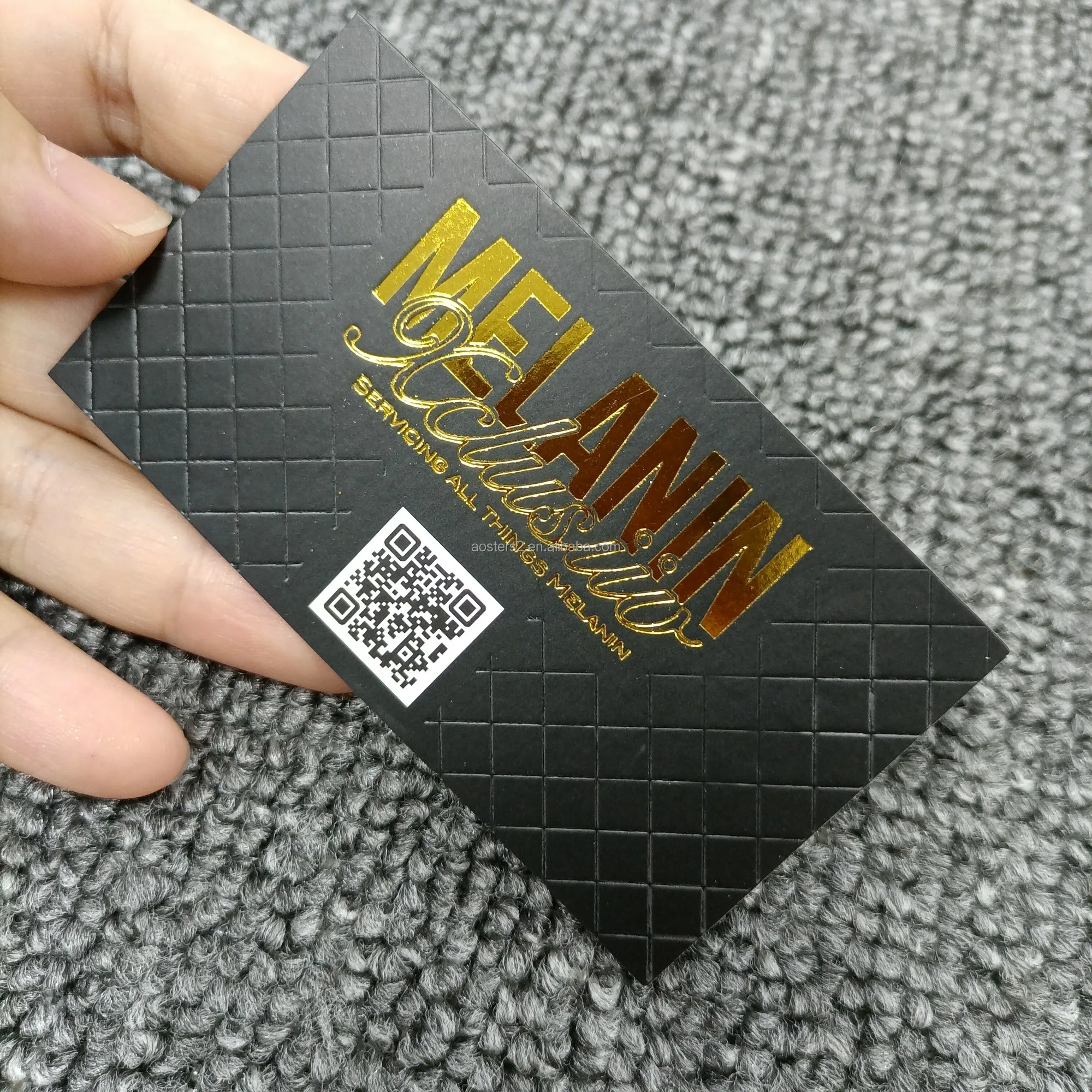 

Custom luxury black pvc gold foil embossed sublimation business card