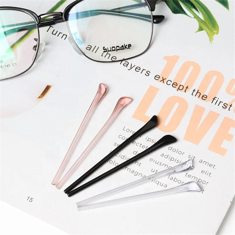 

High quality eyewear transparent Anti Slip resin ear hook temple tip holder eye glasses accessories soft, 3 colors