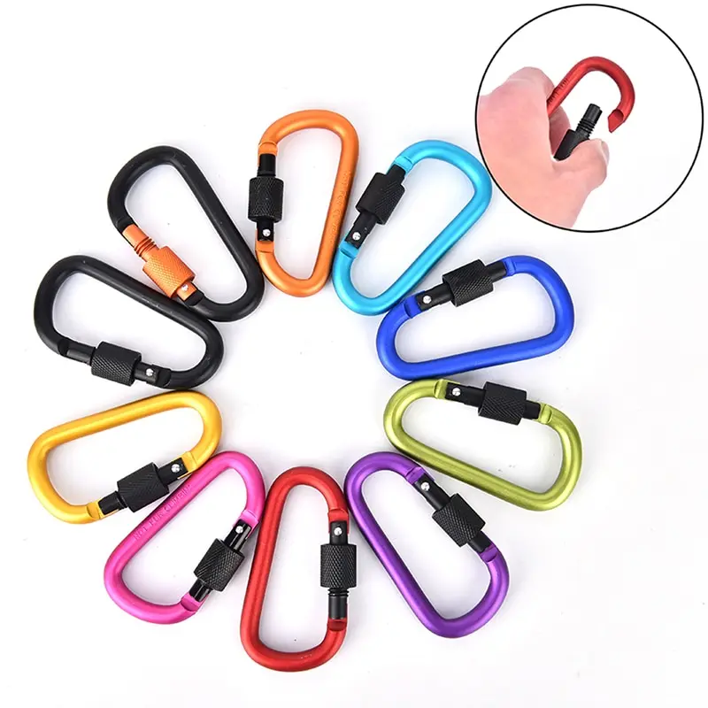 

TY Camping Climbing Carabiner D Shape Mountaineering Buckle Fast Mini Buckle Hook Aluminum Alloy