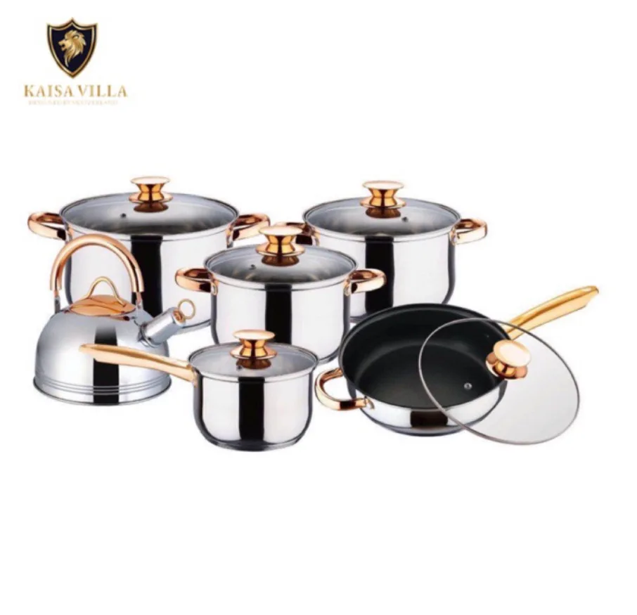 

New arrival hot sale stainless steel pot set kitchen 6-piece frying pan soup pot milk pot, Stainless steel color