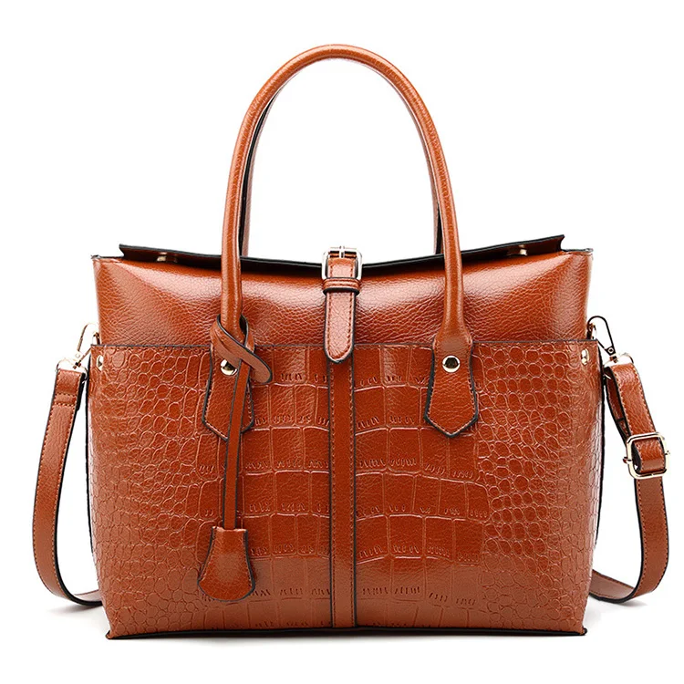 

AZB339 2022SS Vintage style Brand luxury PU leather lady crocodile striped elegant leather laptop bag women brief case briefcase, As the photo, various color available