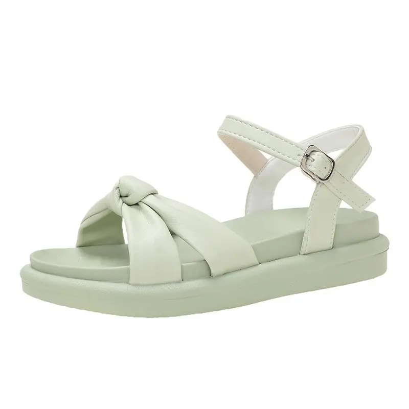 

2021 New Arrivals Trending Summer Women's Shoes White Open Toe Flat Sandals