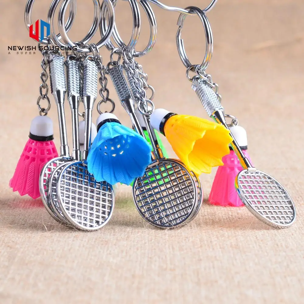 
Creative New Korean Metal Pendant Badminton Key Chain Individually Wrapped Plastic Alloy Key Chain 