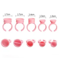 

hot sale disposable lash pink plastic glue ring holder for eyelash extension glue