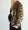 Wholesale fashion womens faux fur coat winter warm new leopard print fleece shearling coat