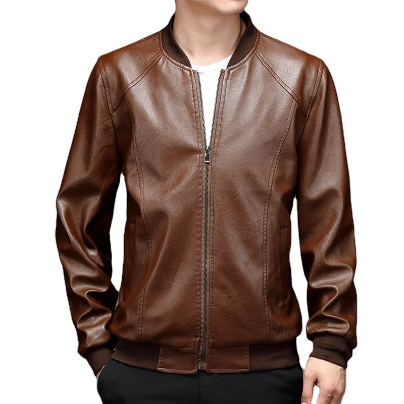 

Wholesale waterproof winter fashion outwear windbreaker men's leather jacket coats, Black or customized color