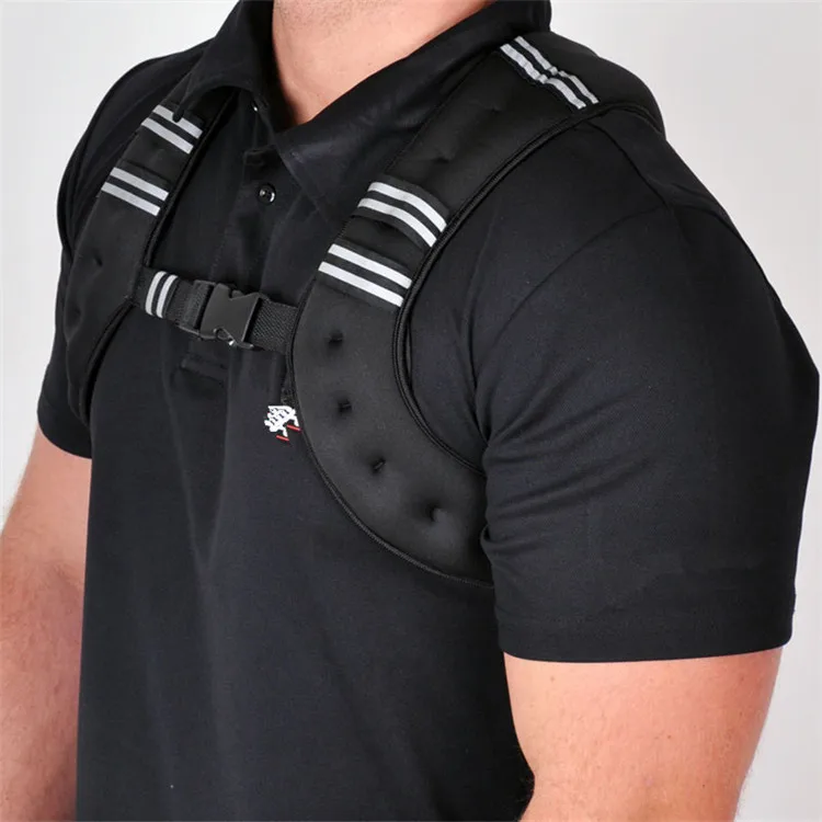 

Heavy Duty Adjustable Fitness Weighted Vest with Reflective Straps, Black