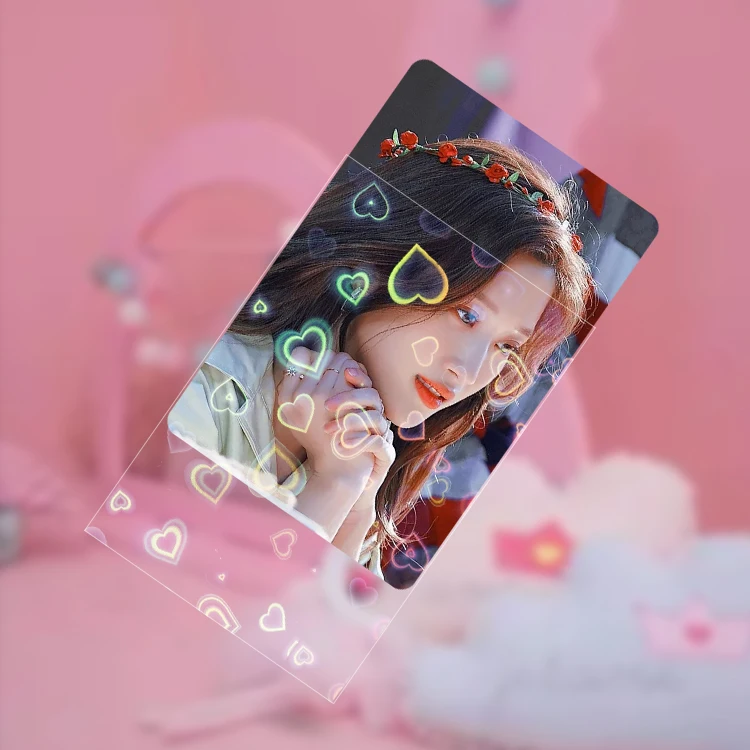 

In stock !!! New Release 2 Sides Japanese Heart Hologram 1500pcs Holographic KPOP Photo Card Sleeves