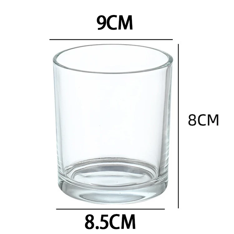 Whoelsae Custom Home Decoration Clear Luxury Empty Straight Sided Glass Candle Jar for Candle Making