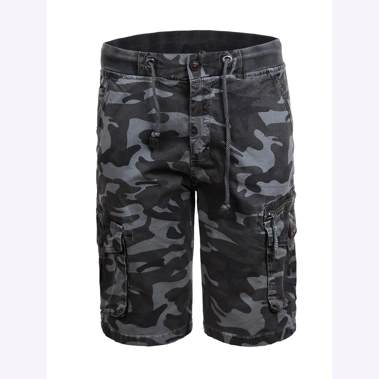 

European Latest cotton shorts camouflage printing half pants for Men with multi pocket design, Military green, khaki