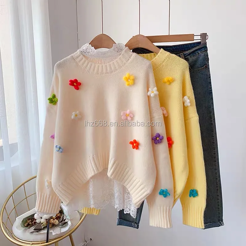 

2021 Autumn and Winter women wool pullover Knit jacquard cute sweater Pullovers