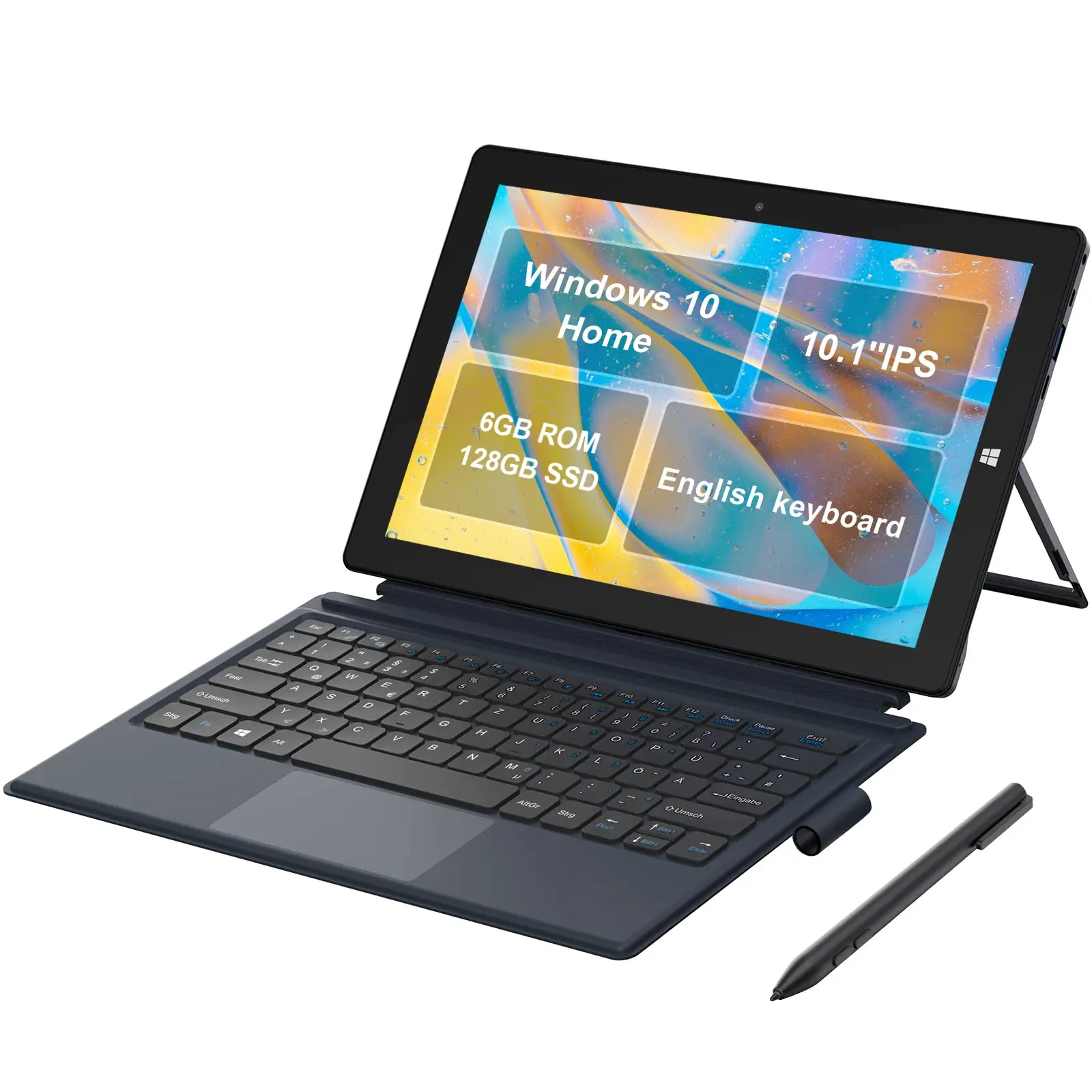 

AWOW 10 10.1 Inch 2 in 1 Intel Celeron N4120 1280*800 6GB LPDDR4 128GB Emmc Windows 10 Home Tablet PC With Keyboard and Pen