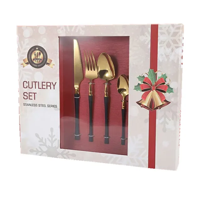 

Brilliant Custom Metal Stainless Steel Hotel 24pcs Cutlery Set with Case Mirror Polish Packing Promotion Christmas gift, Sliver/red/gold/rainbow