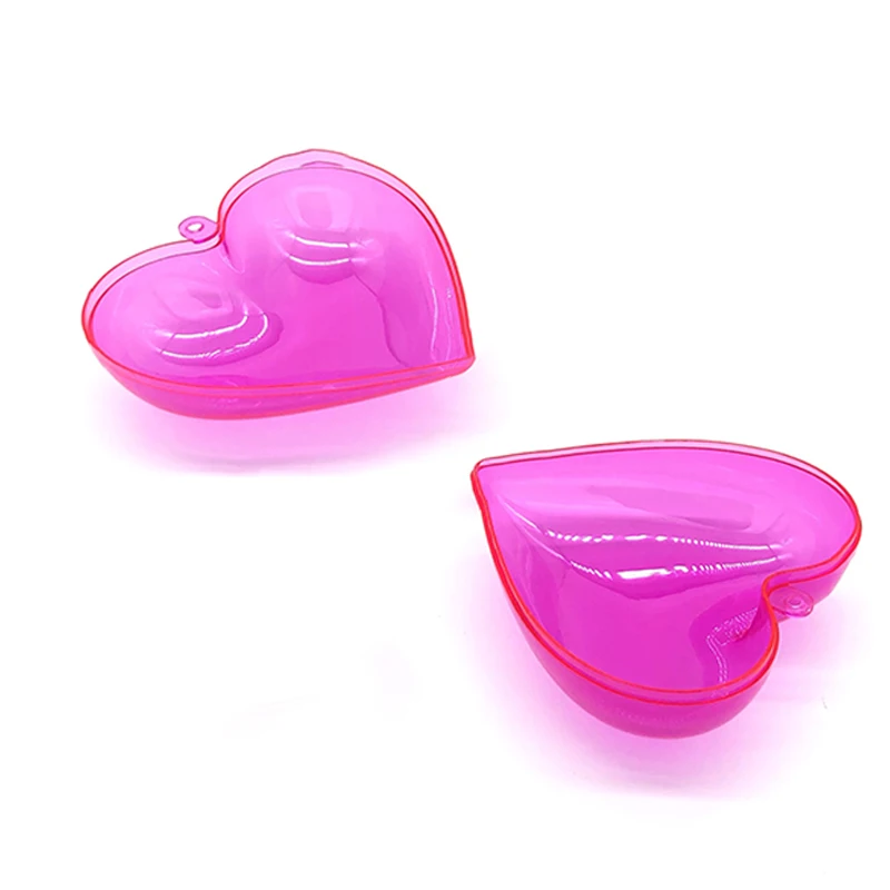 

Plum Color Mini Small Size Small Things Storage Heart Shape Pill Candy Container Plastic Box, Pink