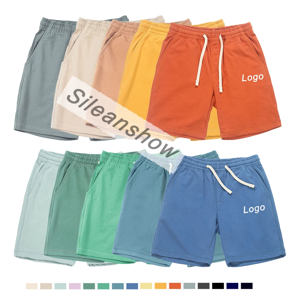 

Summer Custom Sports Workout Cotton Gym Terry Multi Color Plain Pants Casual Drawstring Men Shorts, 11