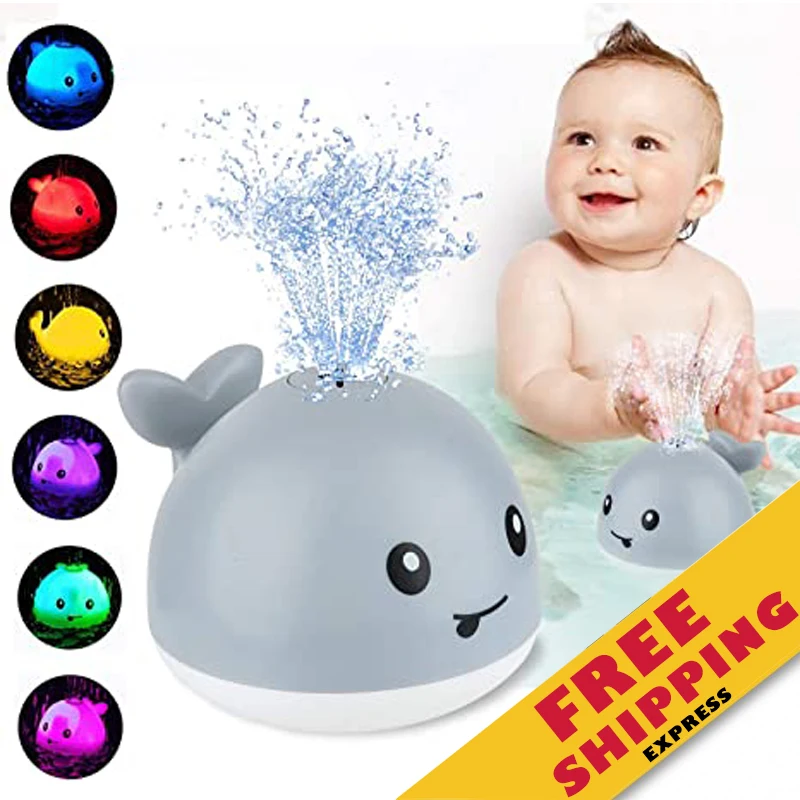 

Drop Shipping Bath Toys Light Up Water Spraying Whale Squirt Bathtub Shower Pool Bathroom Toy Q2P Summer Game, Colorful