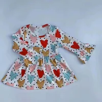 

Ready to ship kids export clothes boutique toddler full sleeves valentine's day dress 2020 heart print valentine's day dress