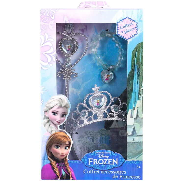 

F&J Wholesale Luxury Kids Necklace Clavicle Chain Crown Magic Wand Jewelry Set Girls, Picture